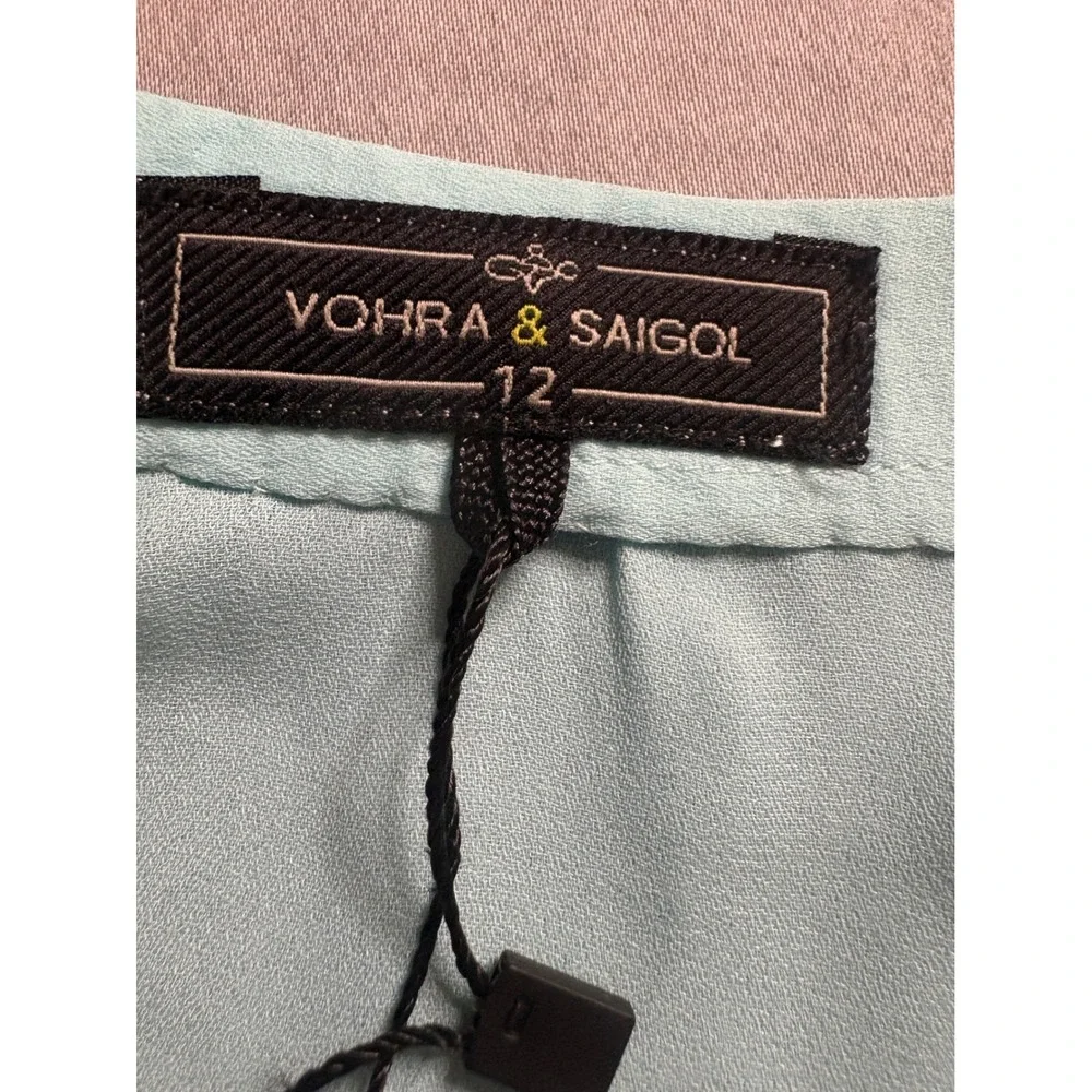 Vohra & Saigol Women Lt. Blue Pintuck Button Front Long Sleeve Maxi Dress Sz 12 - Picture 4 of 8